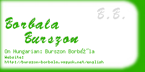 borbala burszon business card